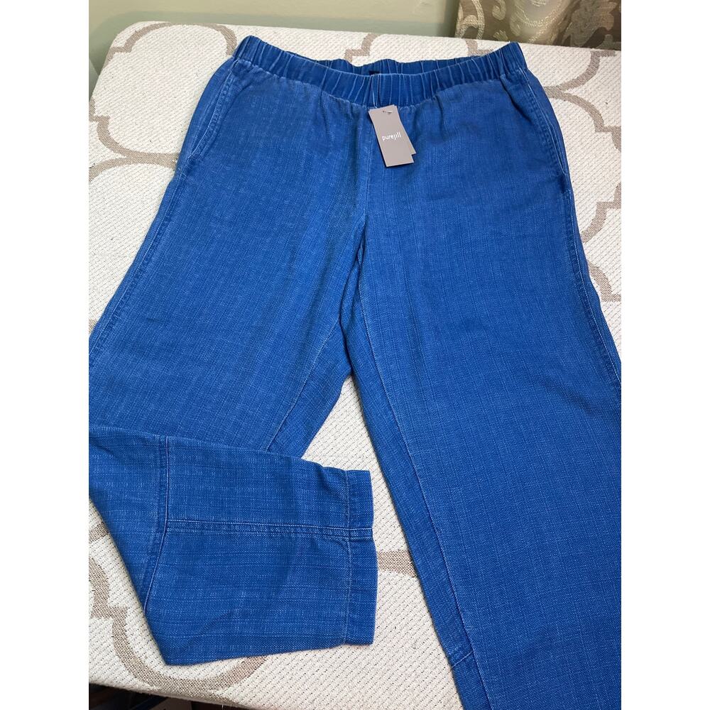 J. Jill pureJill Indigo shore wash blue pull on jeans, size medium, MSRP $89 - Picture 10 of 12